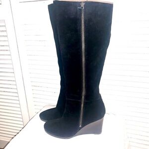 Franco Sarto Women’s Leather Suede wedge heel tall boot  7 1/2M